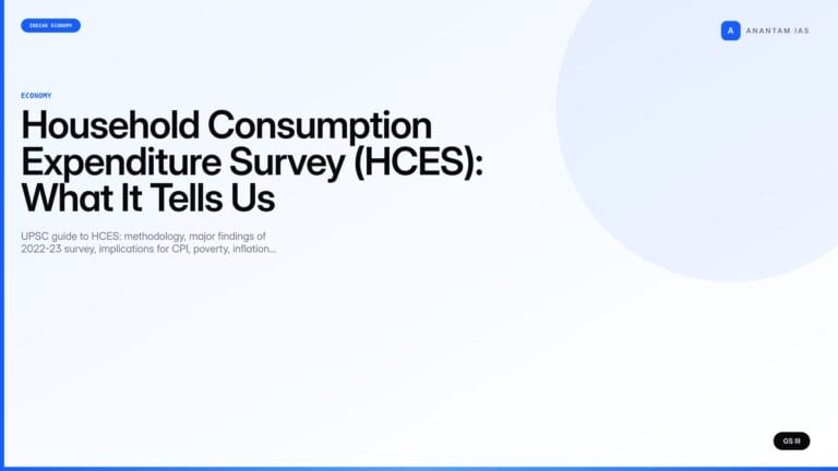 Household Consumption Expenditure Survey (HCES): What It Tells Us (UPSC Economy) — UPSC featured image