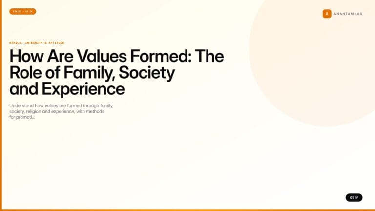 How Are Values Formed: The Role of Family, Society and Experience (UPSC Ethics — GS IV) — UPSC featured image