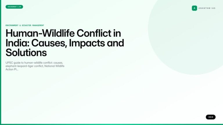 Human-Wildlife Conflict in India: Causes, Impacts and Solutions (UPSC) — UPSC featured image