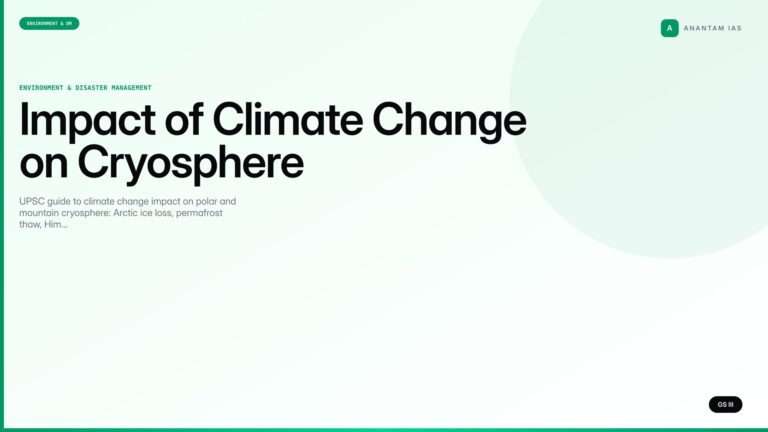 Impact of Climate Change on Cryosphere — UPSC Environment Notes — UPSC featured image