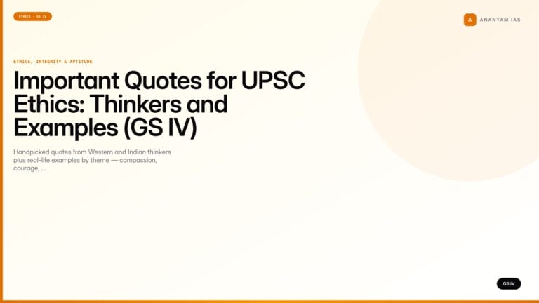 Important Quotes for UPSC Ethics: Thinkers and Examples (GS IV) — UPSC featured image