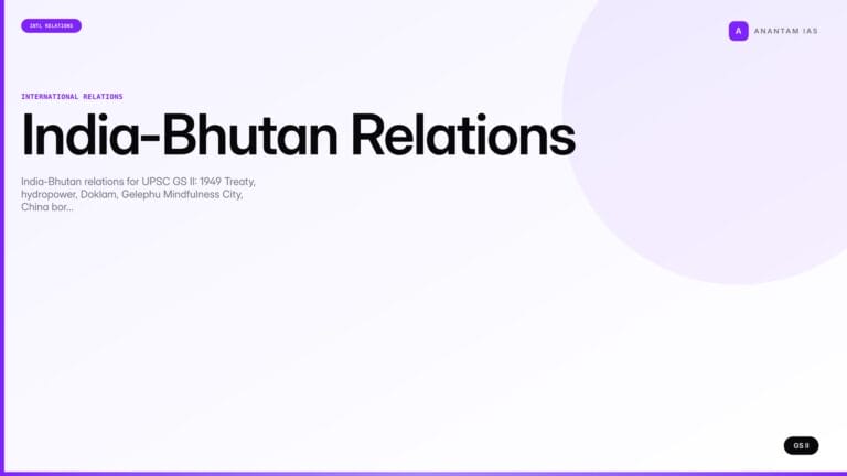 India-Bhutan Relations (UPSC International Relations) — UPSC featured image