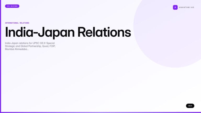 India-Japan Relations (UPSC International Relations) — UPSC featured image