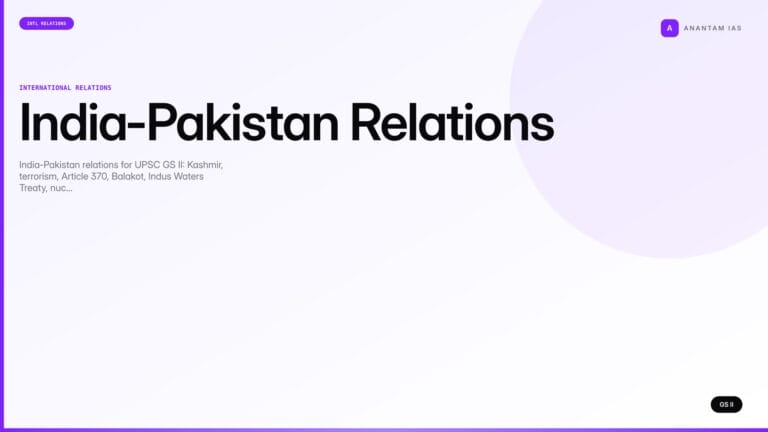 India-Pakistan Relations (UPSC International Relations) — UPSC featured image