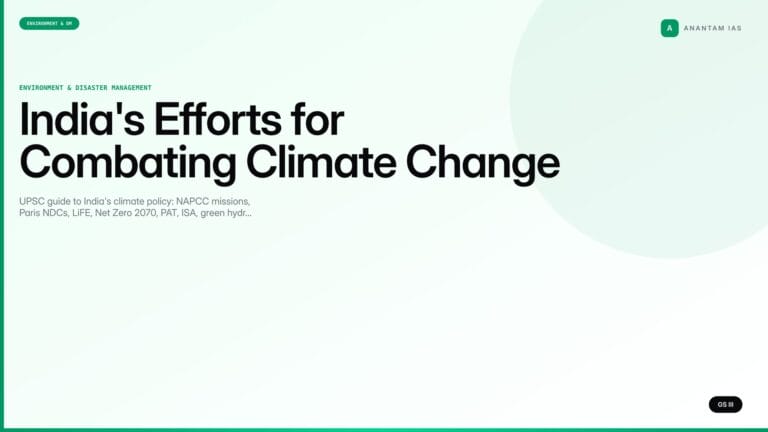 India's Efforts for Combating Climate Change — UPSC Notes — UPSC featured image