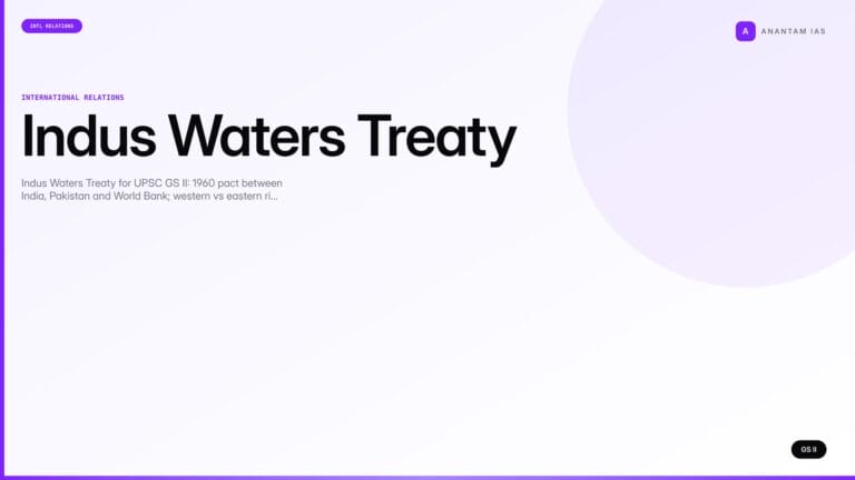 Indus Waters Treaty (UPSC International Relations) — UPSC featured image