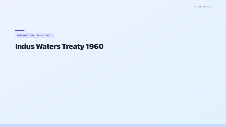 Indus Waters Treaty 1960: Provisions, Suspension & India-Pakistan Water Dispute - featured image for UPSC preparation
