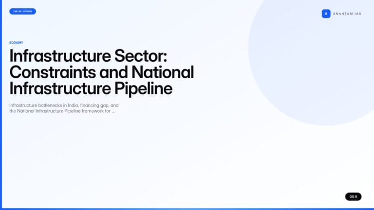 Infrastructure Sector: Constraints and National Infrastructure Pipeline (UPSC Economy) — UPSC featured image