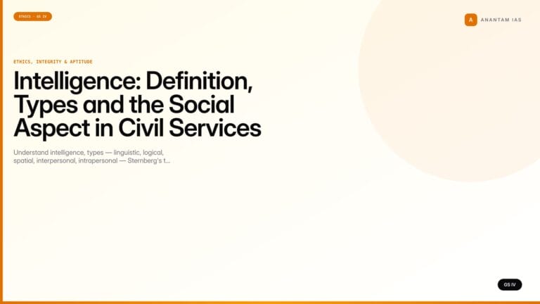 Intelligence: Definition, Types and the Social Aspect in Civil Services (UPSC Ethics — GS IV) — UPSC featured image