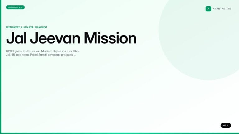 Jal Jeevan Mission — UPSC Environment & Governance Notes — UPSC featured image