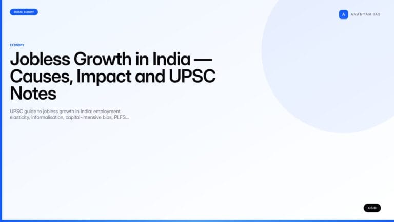 Jobless Growth in India — Causes, Impact and UPSC Notes — UPSC featured image