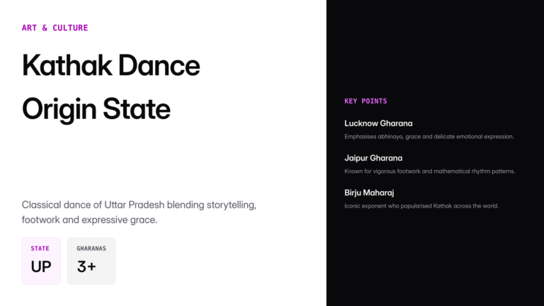 kathak dance which state — UPSC study guide featured image