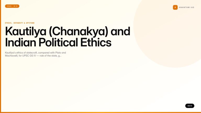 Kautilya (Chanakya) and Indian Political Ethics (UPSC Ethics — GS IV) — UPSC featured image