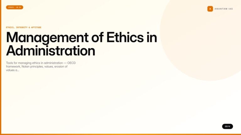 Management of Ethics in Administration (UPSC Ethics — GS IV) — UPSC featured image