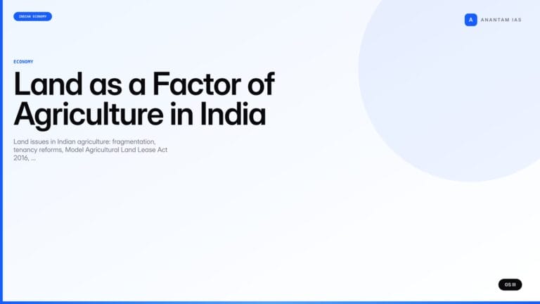 Land as a Factor of Agriculture in India (UPSC Economy) — UPSC featured image