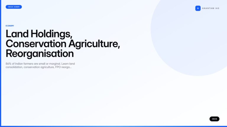 Land Holdings, Conservation Agriculture, Reorganisation (UPSC) — UPSC featured image