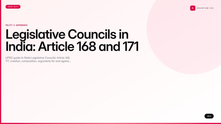 Legislative Councils in India: Article 168 and 171 (UPSC Polity) — UPSC featured image