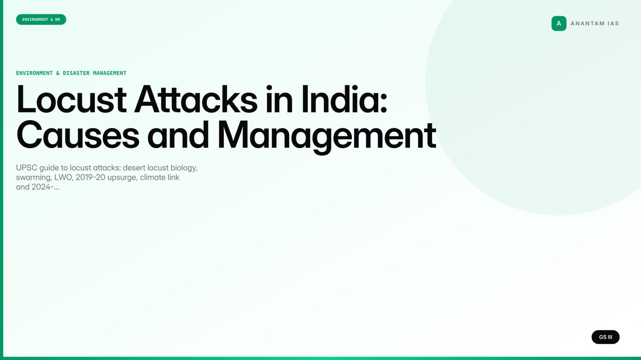 Locust Attacks in India: Causes and Management (UPSC Environment ...