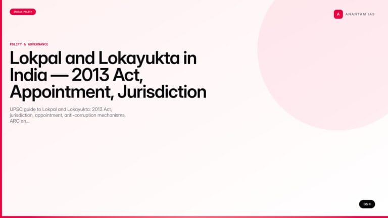 Lokpal and Lokayukta in India — 2013 Act, Appointment, Jurisdiction & UPSC Notes — UPSC featured image