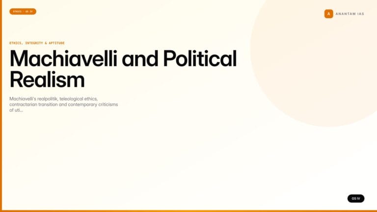 Machiavelli and Political Realism (UPSC Ethics — GS IV) — UPSC featured image