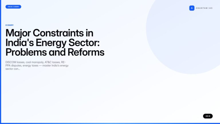 Major Constraints in India's Energy Sector: Problems and Reforms (UPSC) — UPSC featured image