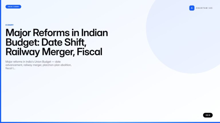 Major Reforms in Indian Budget: Date Shift, Railway Merger, Fiscal Transparency (UPSC) — UPSC featured image