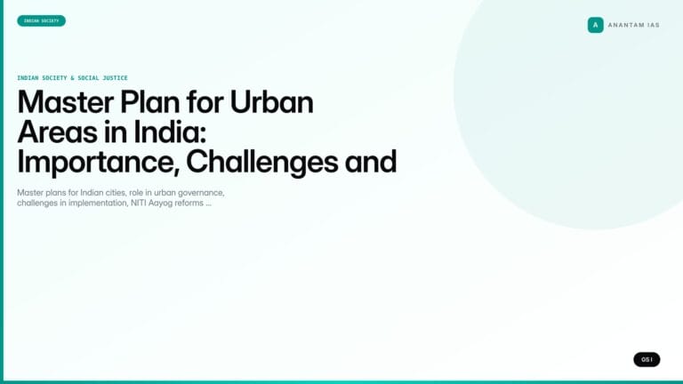 Master Plan for Urban Areas in India: Importance, Challenges and Reform (UPSC Indian Society) — UPSC featured image