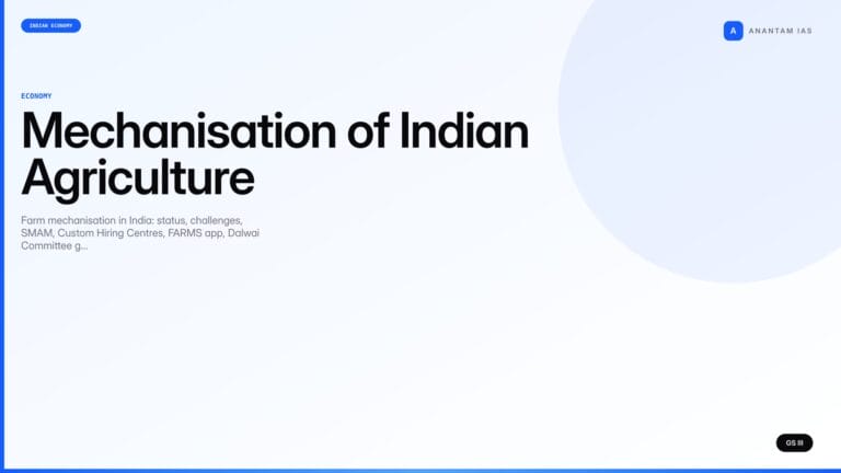 Mechanisation of Indian Agriculture (UPSC Economy) — UPSC featured image