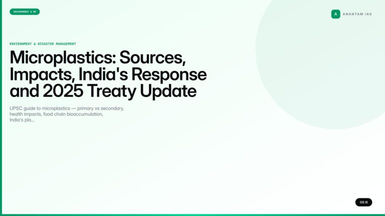 Microplastics: Sources, Impacts, India's Response and 2025 Treaty Update (UPSC) — UPSC featured image