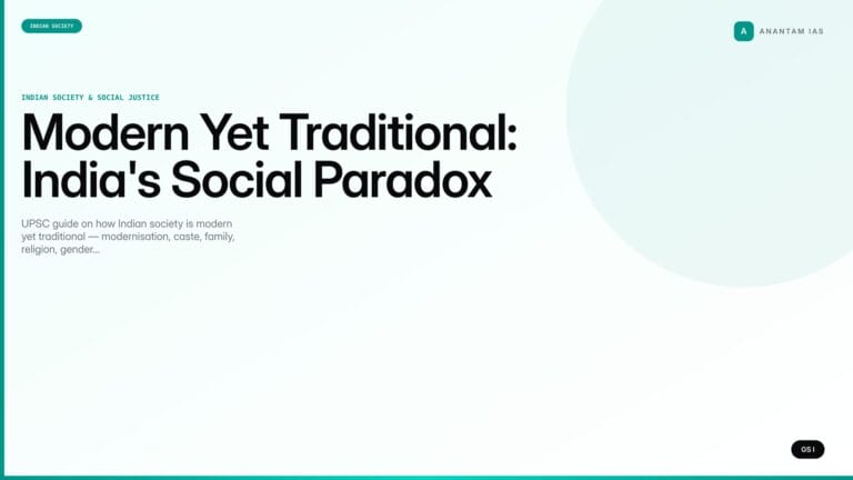 Modern Yet Traditional: India's Social Paradox (UPSC Guide) — UPSC featured image