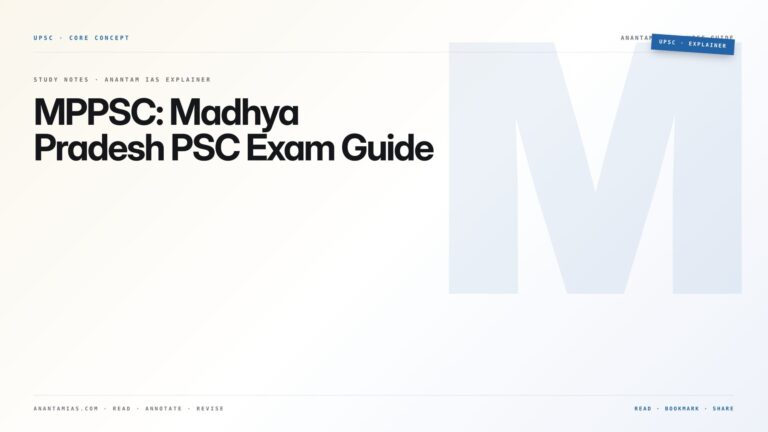 MPPSC: Madhya Pradesh PSC Exam Guide — featured card for Anantam IAS UPSC guide.