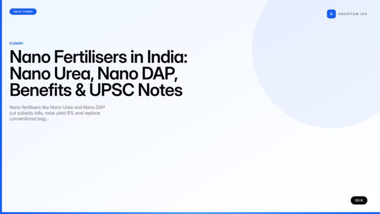 Nano Fertilisers in India: Nano Urea, Nano DAP, Benefits & UPSC Notes — UPSC featured image