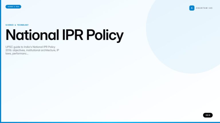 National IPR Policy (UPSC Science & Tech) — UPSC featured image