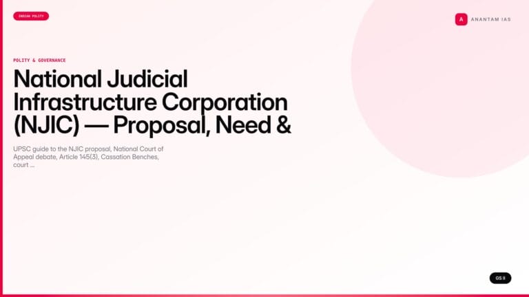 National Judicial Infrastructure Corporation (NJIC) — Proposal, Need & UPSC Notes — UPSC featured image