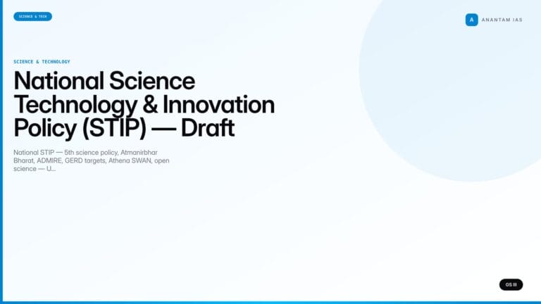 National Science Technology & Innovation Policy (STIP) — Draft 2020, Key Features (UPSC Science & Tech) — UPSC featured image