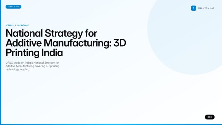 National Strategy for Additive Manufacturing: 3D Printing India (UPSC Science & Tech) — UPSC featured image