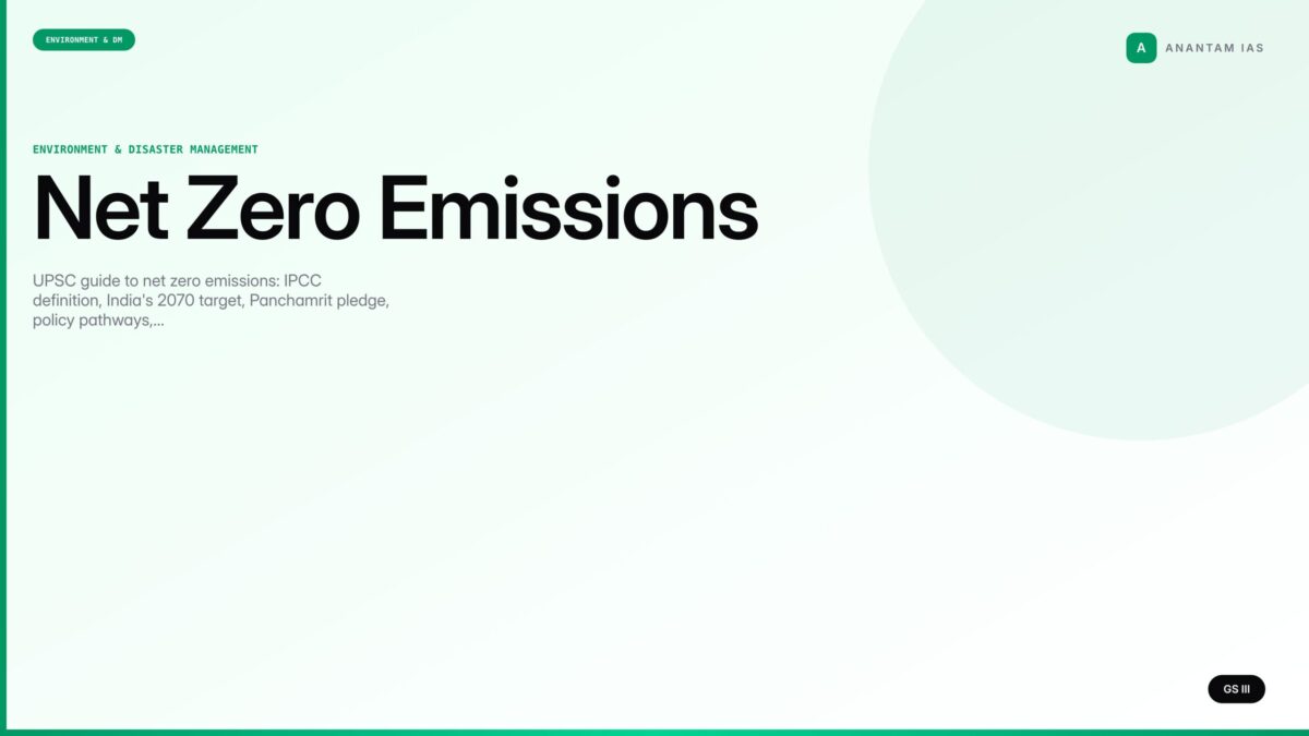 Net Zero Emissions — UPSC Climate Notes (GS III) - Anantam IAS