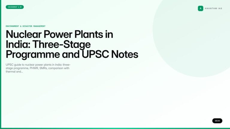 Nuclear Power Plants in India: Three-Stage Programme and UPSC Notes (UPSC Environment) — UPSC featured image