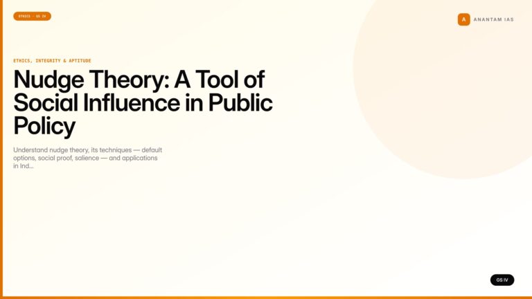 Nudge Theory: A Tool of Social Influence in Public Policy (UPSC Ethics — GS IV) — UPSC featured image