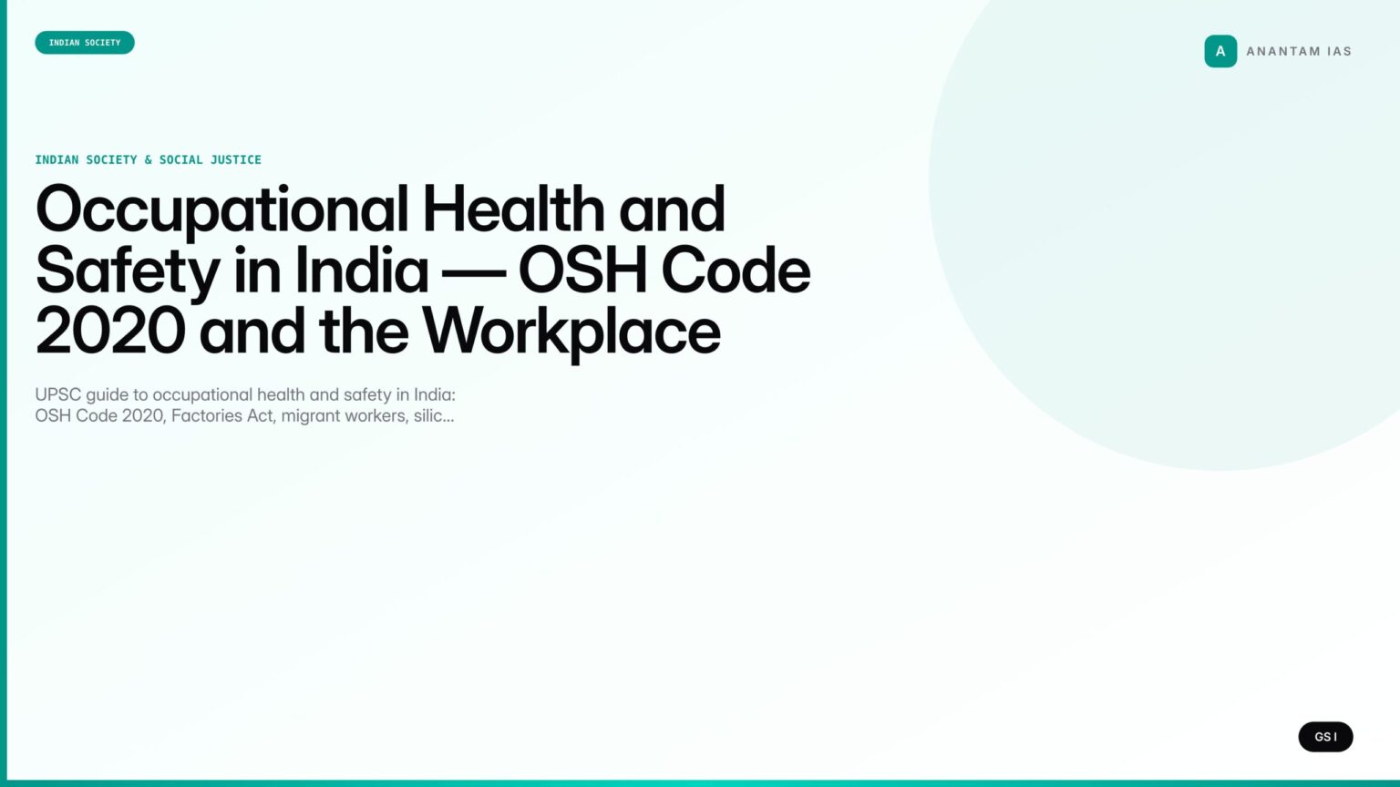 Osh Code Abstract Occupational Health and Safety in India — OSH Code 2020 and the ...