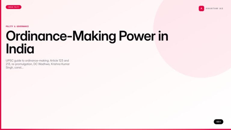Ordinance-Making Power in India (UPSC Polity) — UPSC featured image