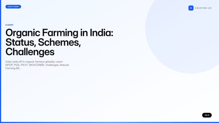 Organic Farming in India: Status, Schemes, Challenges (UPSC Economy) — UPSC featured image
