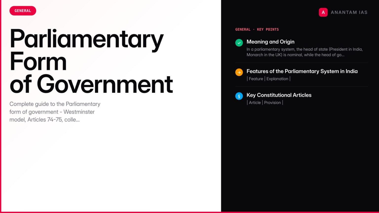 Parlimentary Post Note Parliamentary Form of Government: Features, Merits and UPSC Notes ...