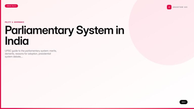 Parliamentary System in India (UPSC Polity) — UPSC featured image