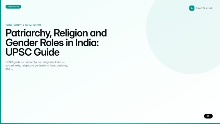 Patriarchy, Religion and Gender Roles in India: UPSC Guide — UPSC featured image