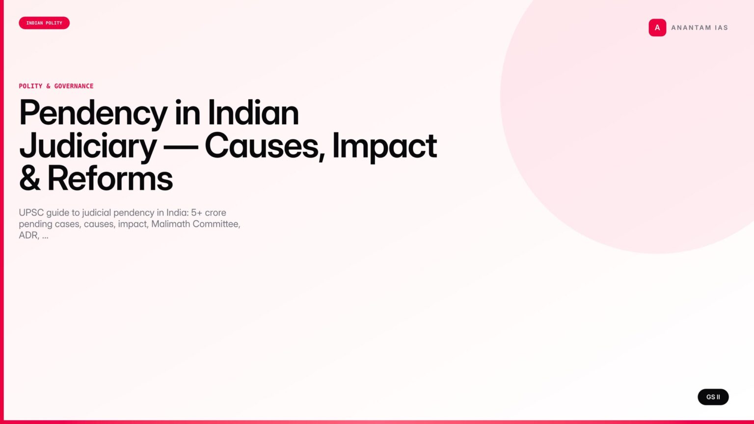 Pendency Pendency in Indian Judiciary — Causes, Impact & Reforms (UPSC Polity ...