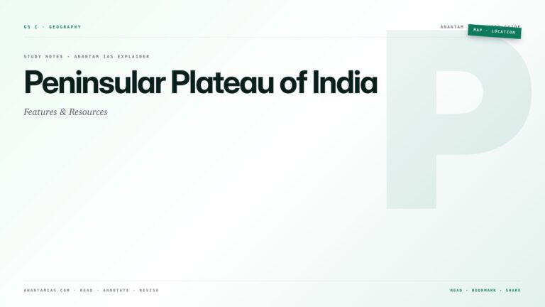 Peninsular Plateau of India: Features & Resources — featured card for Anantam IAS UPSC guide.