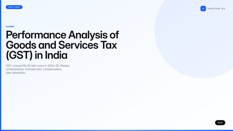 Performance Analysis of Goods and Services Tax (GST) in India (UPSC Economy) — UPSC featured image