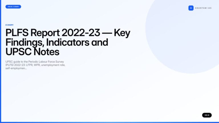 PLFS Report 2022-23 — Key Findings, Indicators and UPSC Notes — UPSC featured image