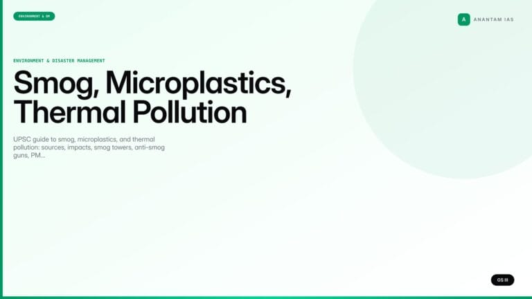 Smog, Microplastics, Thermal Pollution — UPSC Environment Notes — UPSC featured image